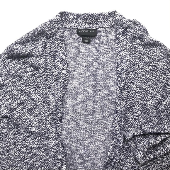 Lane Bryant Long Duster Sweater Open Front Loose Knit Cardigan Blue Marled - Picture 3 of 11